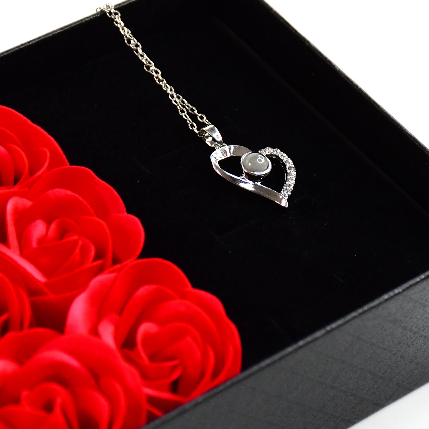 Eternal Rose Gift Box – Handmade with I Love You Necklace