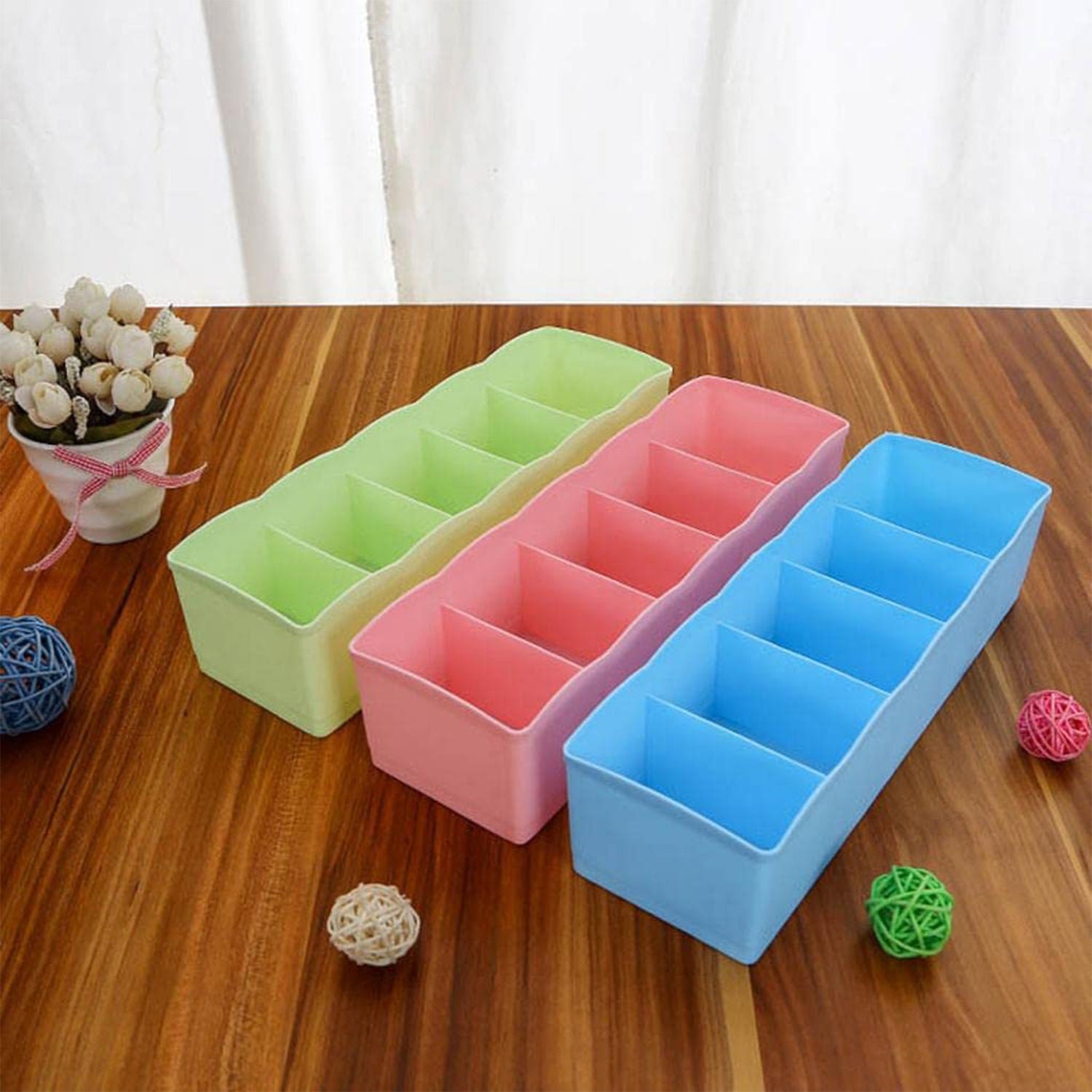 Drawer Organizer Box Set – 5 Grid Compartments (4-Piece) | Organivo