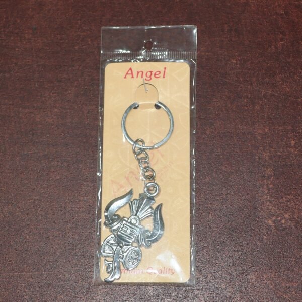 Trishul Damru Keychain – Durable Silver Metal Spiritual Accessory