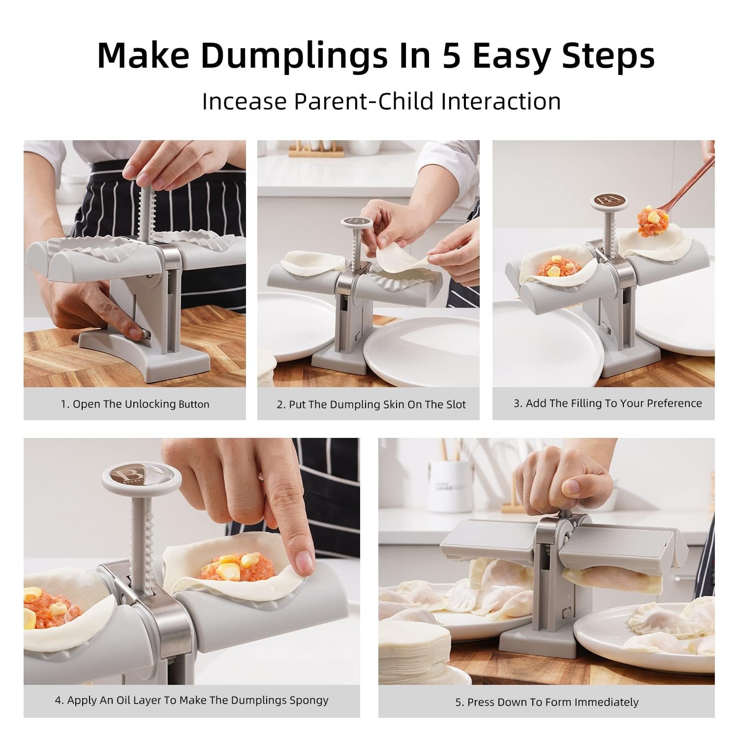 Dumpling Maker Mold – Double Head Easy Press Tool | Bake & Dwell