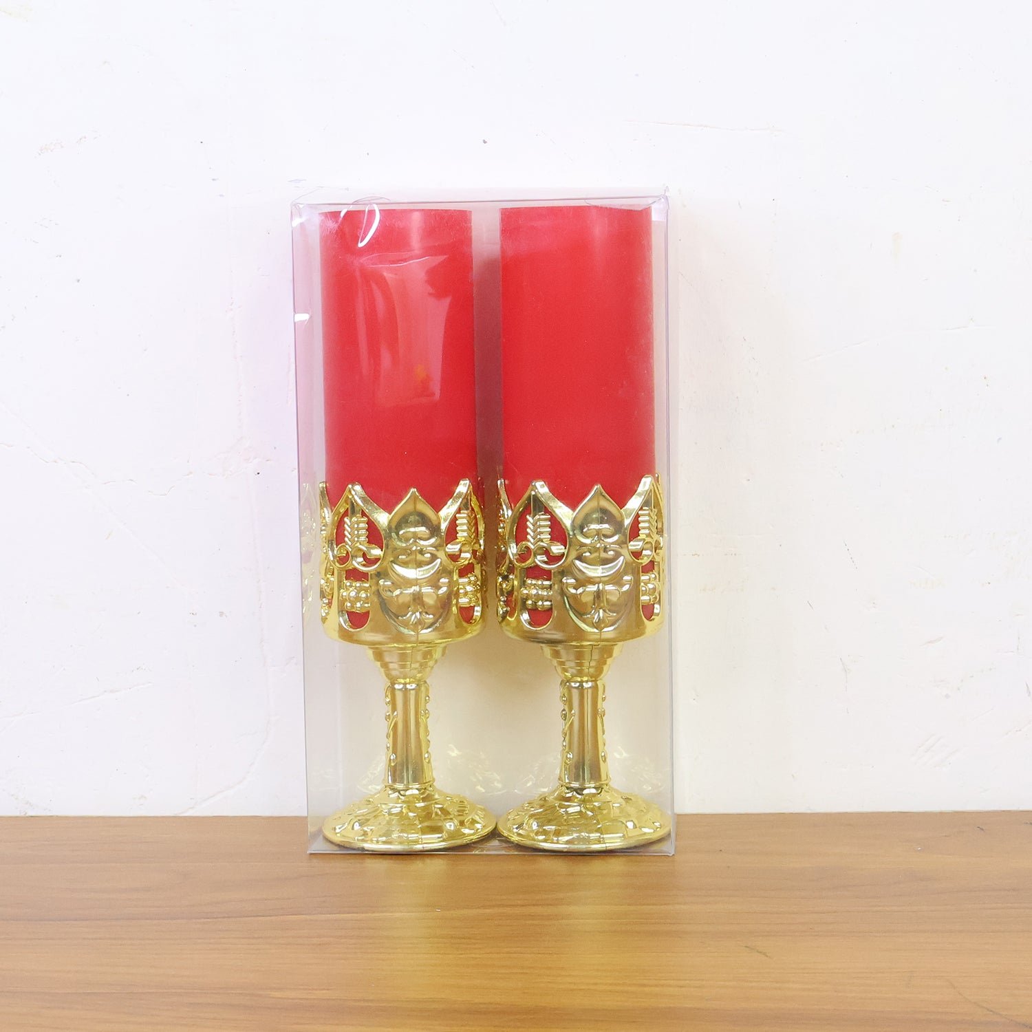 LED Candle Light Lamps – Elegant Golden Stand Set of 2