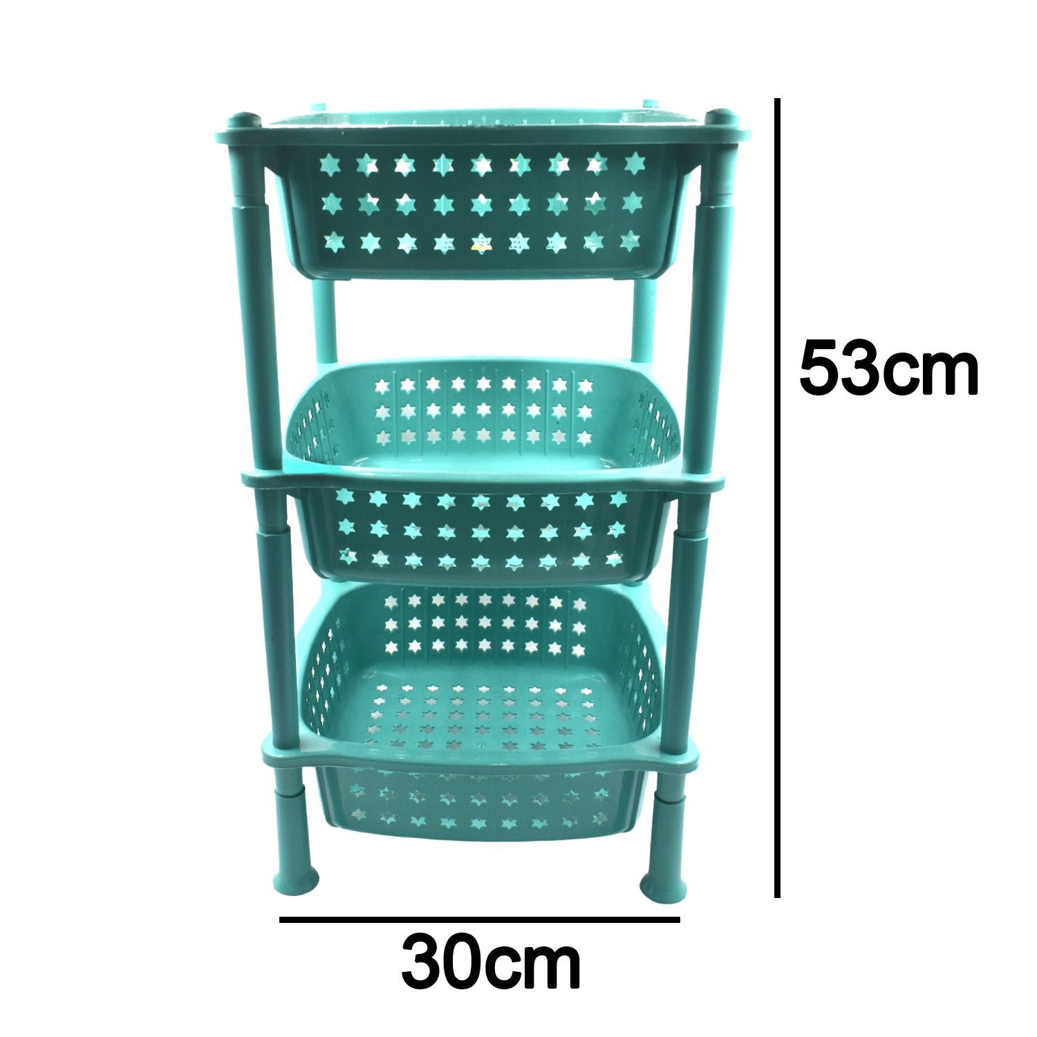 Kitchen Trolley Basket – 3 Layer Square Storage Rack | CookAura