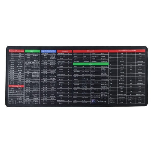 Shortcut Keyboard Mouse Pad – Large Extended Desk Mat for Efficiency
