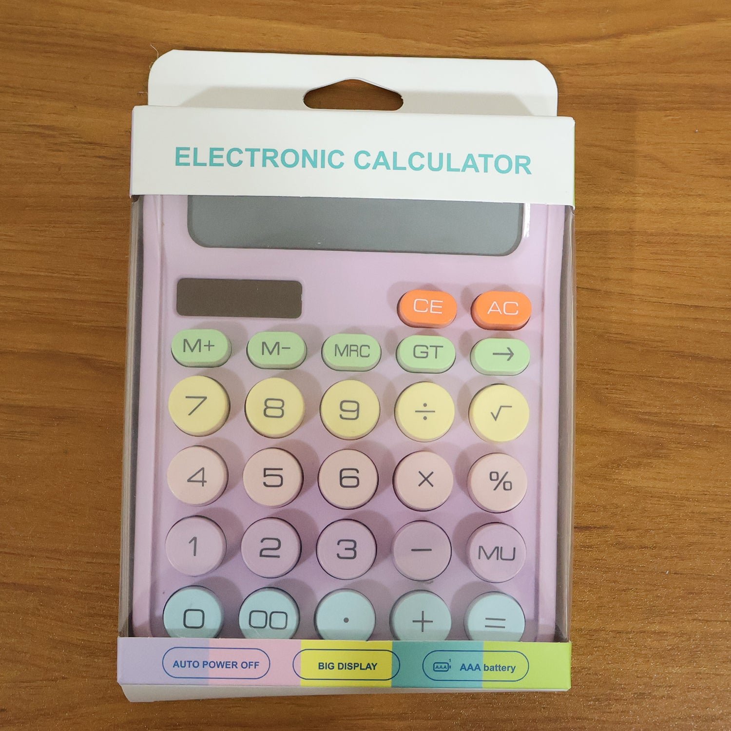 Desktop Calculator – Large Display & Soft Multicolor Keys