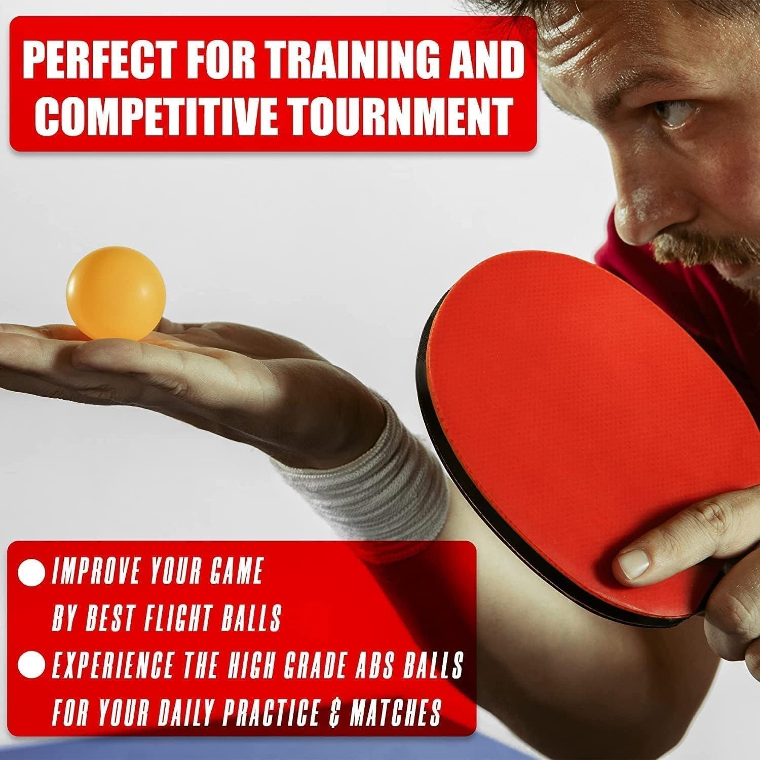 Table Tennis Balls – 3-Star Seamless Durable Set of 12