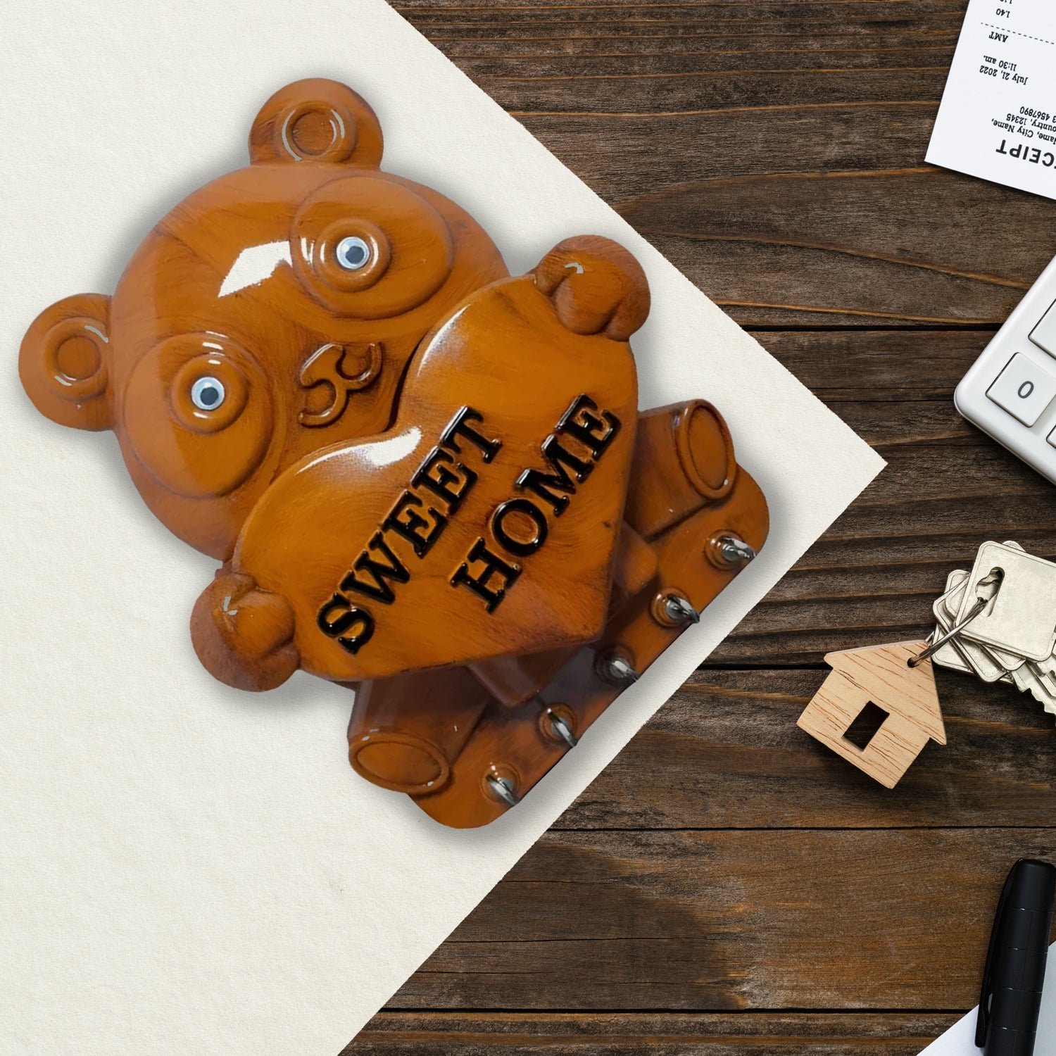 Panda Key Holder – 5-Hook Wall Mount Organiser | GlimmerHome