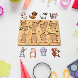 Wooden Animal Puzzle – Educational Learning Board | Inventive Play