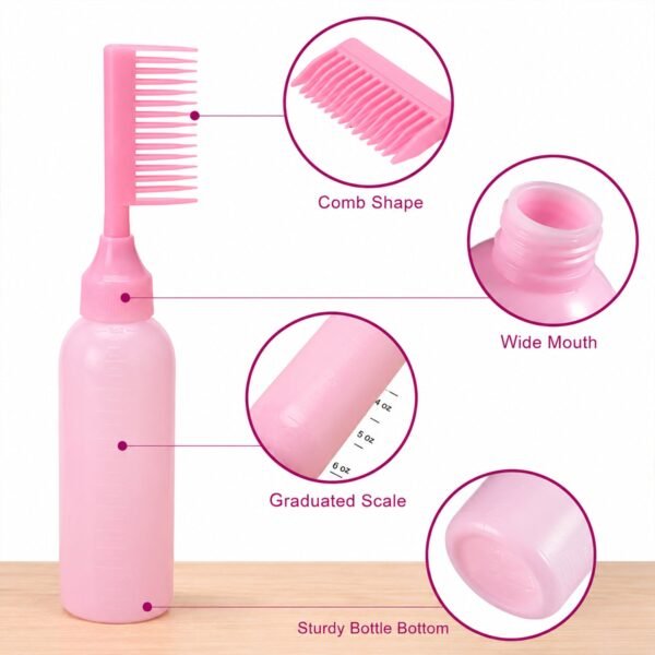 2 In 1 Hair Oil Applicator Bottle with Scalp Comb for Root Care (1 Pc)