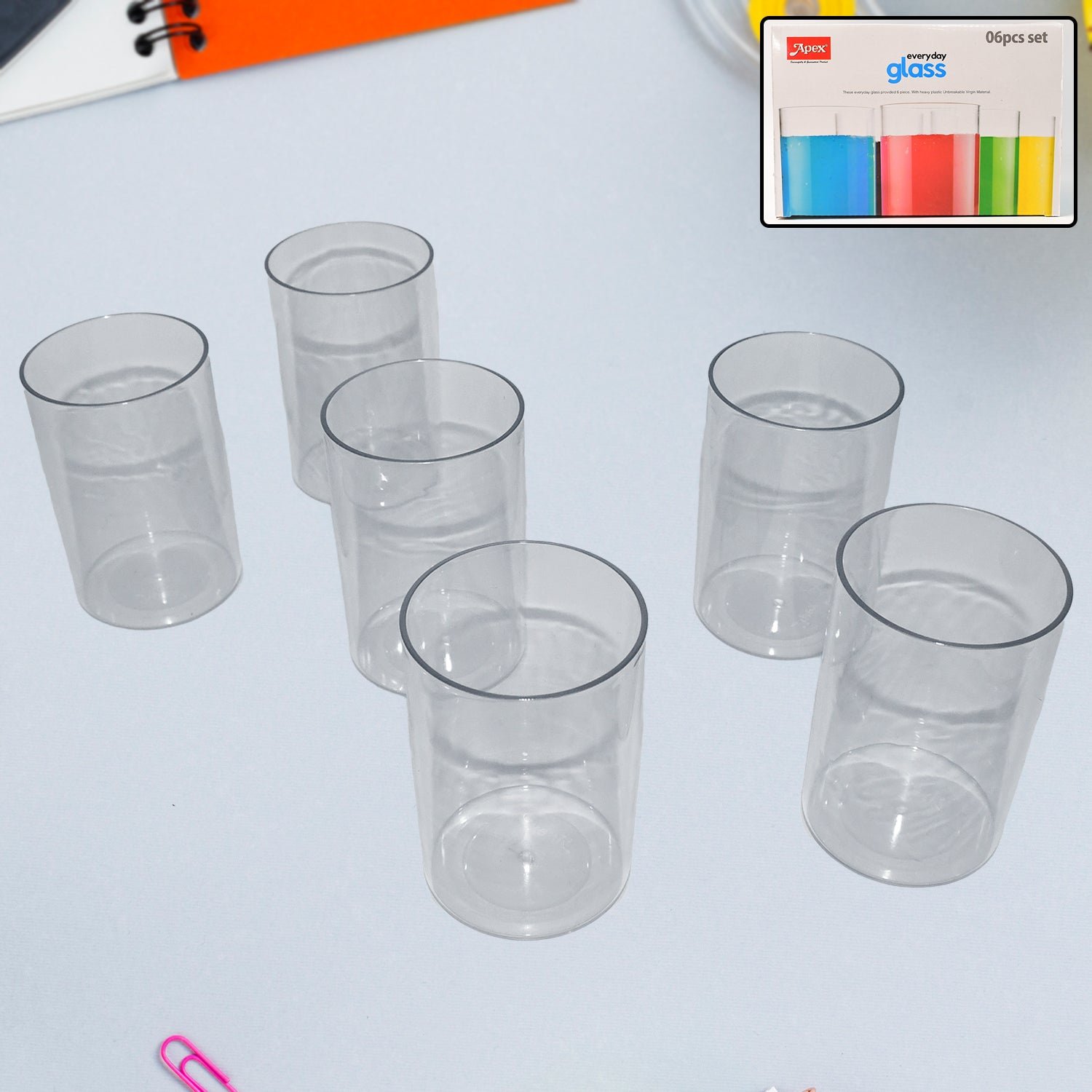 Durable Plastic Glass Set – 6 Lightweight, Unbreakable Tumblers