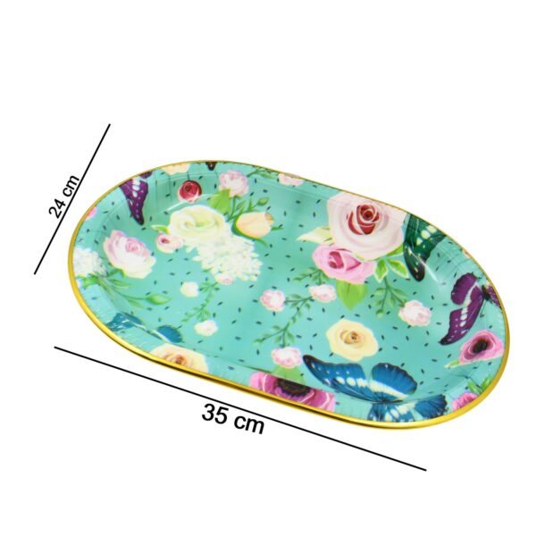 Plastic Serving Tray – Flower Print Design, 35x24cm | Serve Stellar