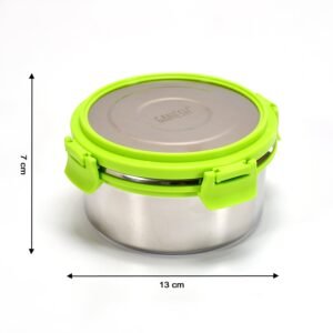 Stainless Steel Lunch Box – Round, Leak-proof 400ml | Ganesh