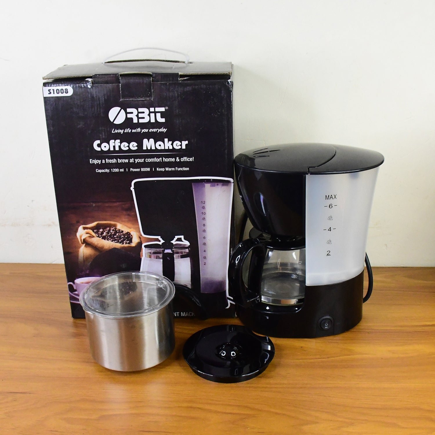 Automatic Drip Coffee Maker – 800W with 1200ML Capacity