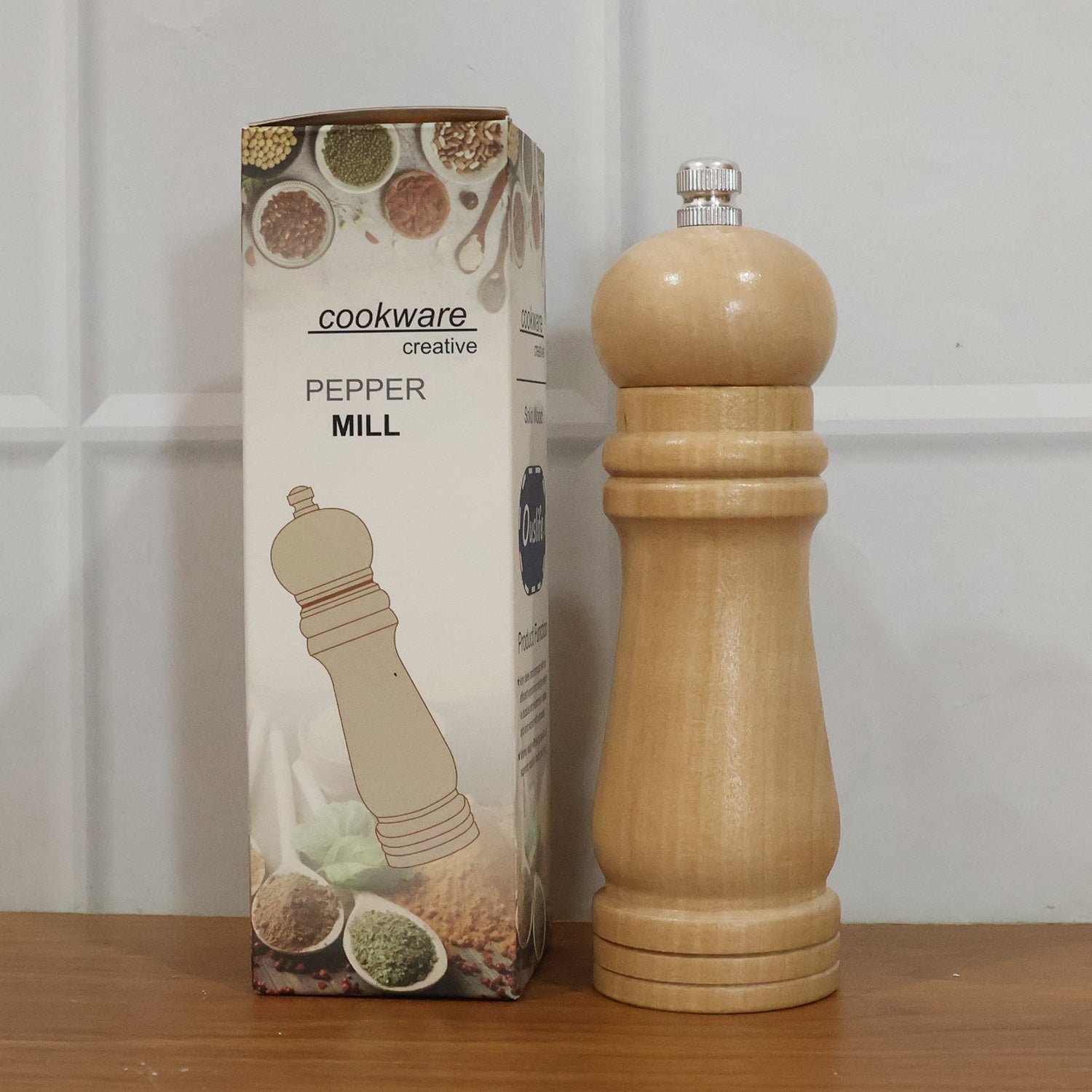 Wooden Manual Pepper Grinder – Adjustable Coarseness for Fresh Spice