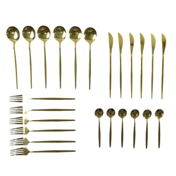 Stainless Steel Cutlery Set – Elegant Gold Finish for Dining & Gifts