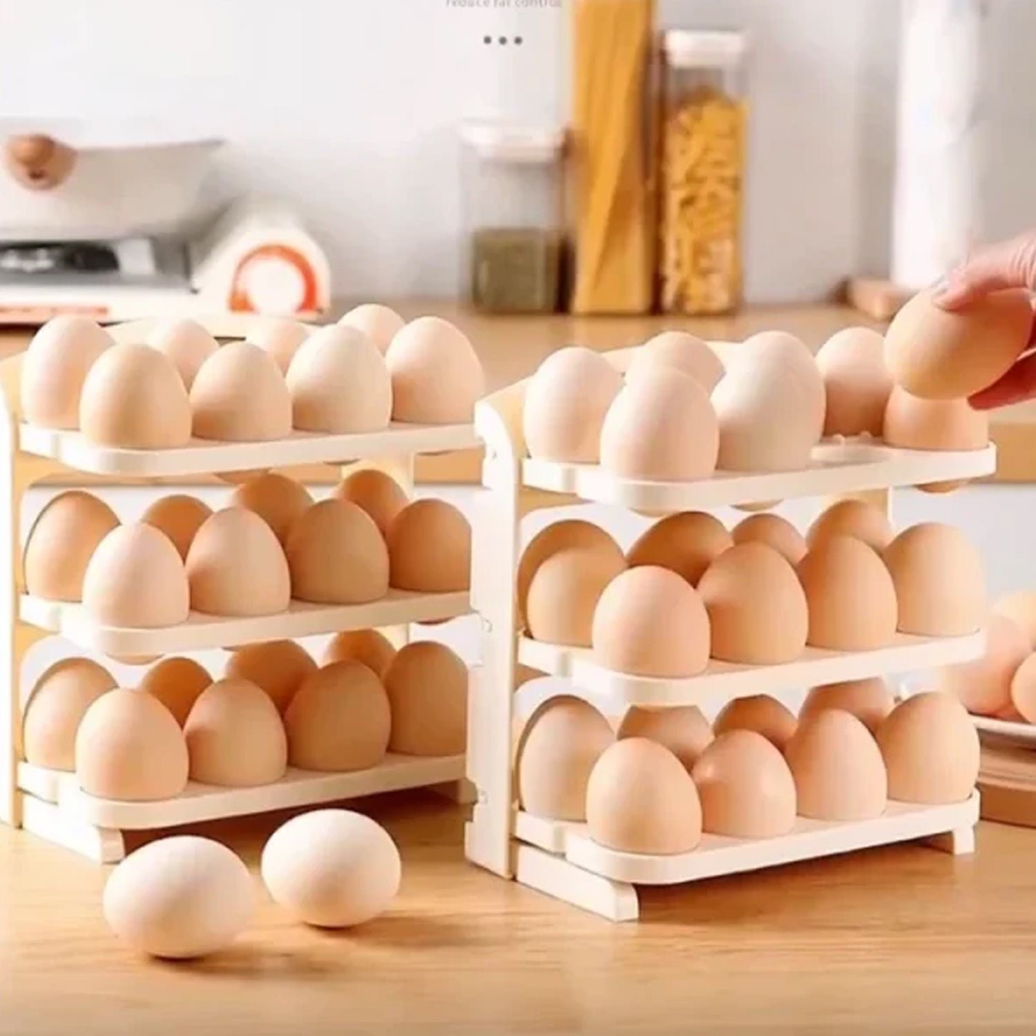 Foldable Egg Tray – 24-Grid Refrigerator Organizer | Tidy Table