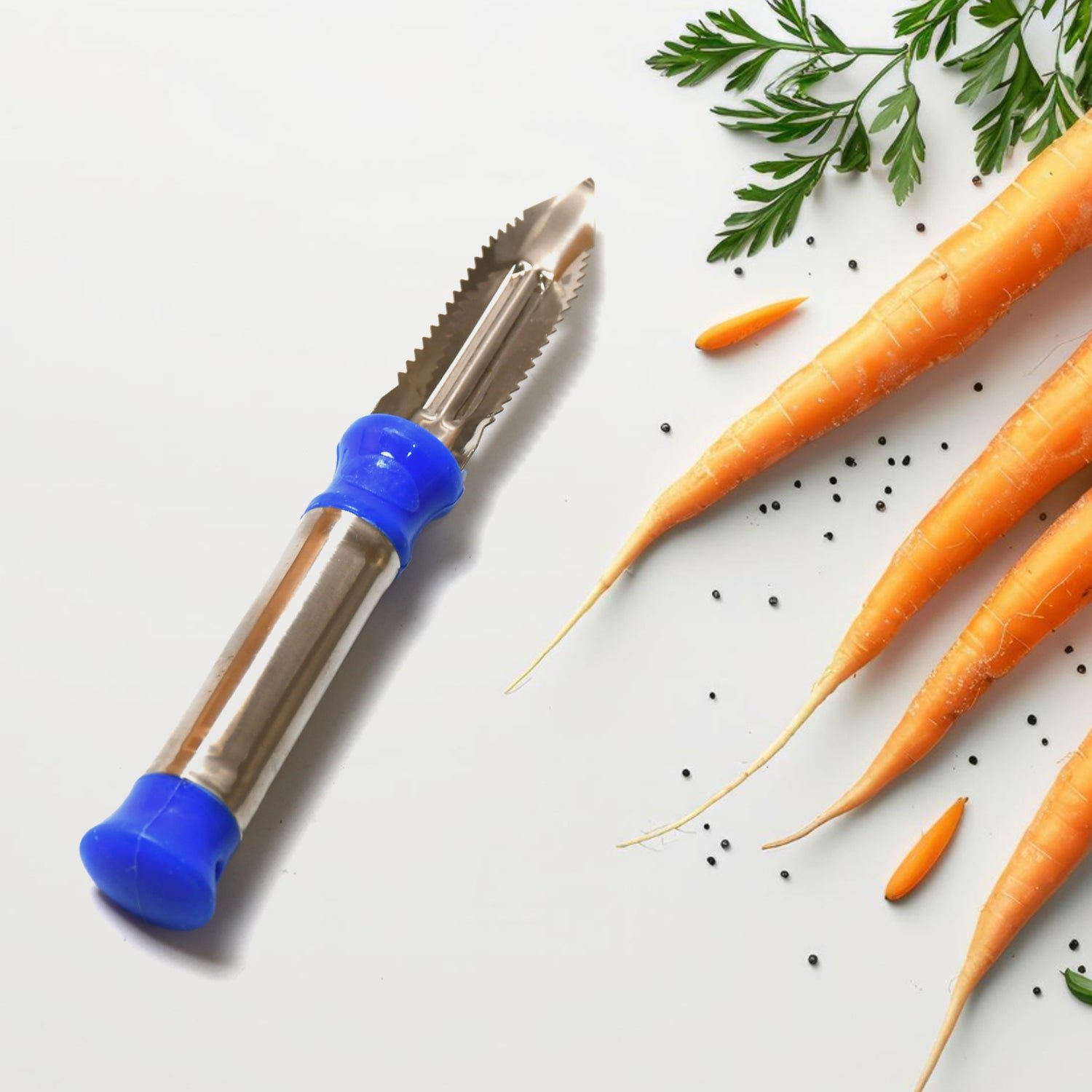 Stainless Steel Vegetable Peeler – 2-in-1 Dual Blade | Indo Glow