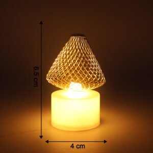 LED Flameless Candle Lights – Set of 12 with Golden Net Cover