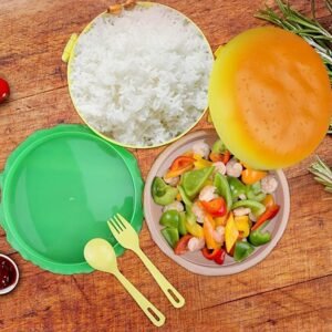 Burger Shape Lunch Box – Double Layer 1000ml for Kids | Lunchie Bunchie