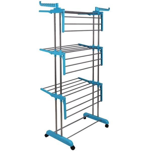 Cloth Drying Stand – 3-Layer Foldable Stainless Steel | FreshAura