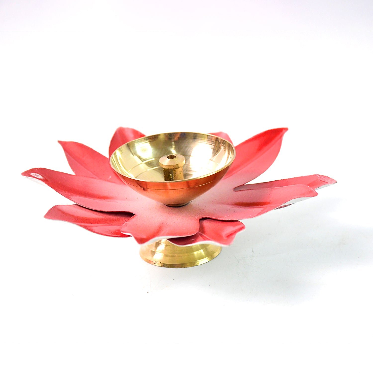 Brass Lotus Oil Diya – Elegant Spiritual Pooja Light