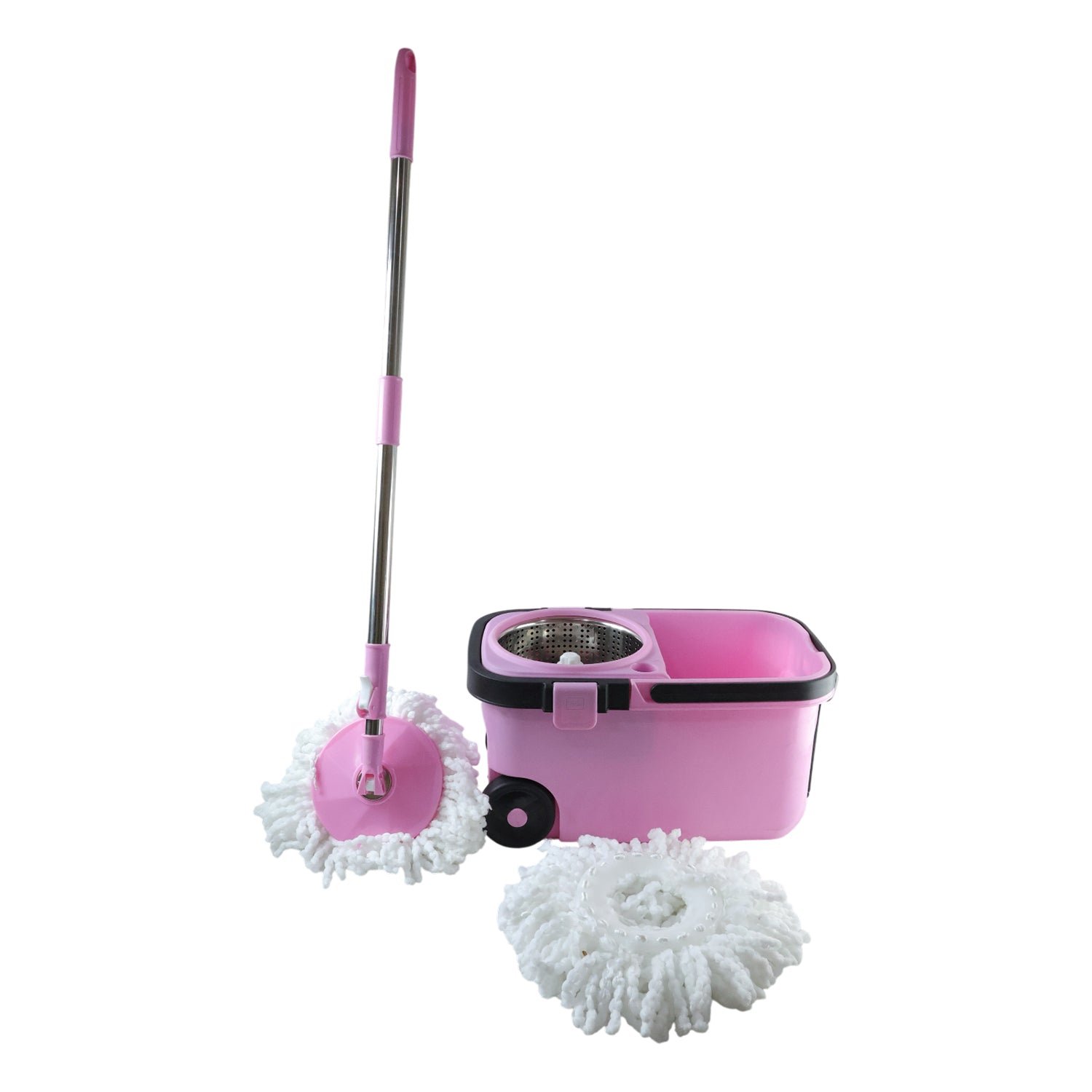 Quick Spin Mop – Easy Wheel Steel Bucket | Velvet Wipe
