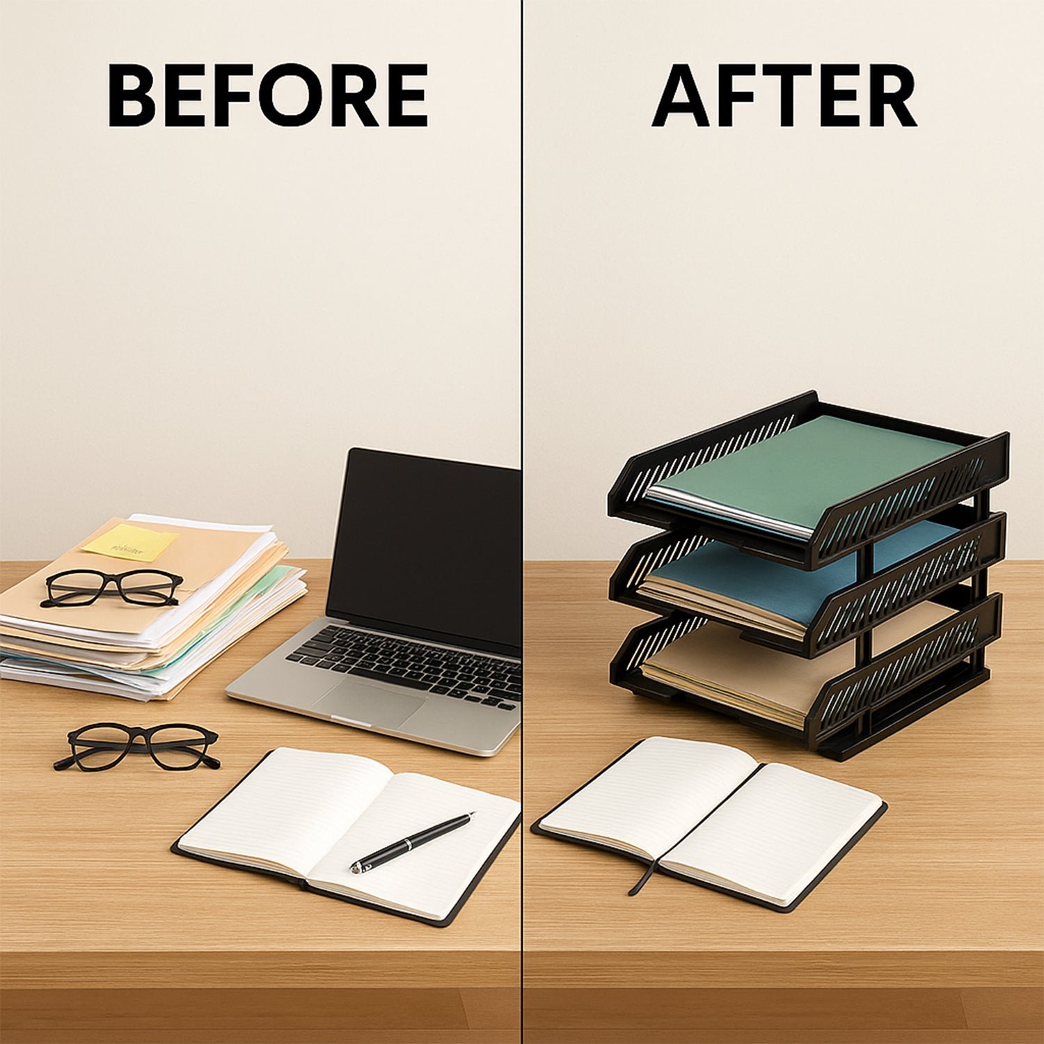 Office File Rack – 4-Layer Desktop Storage with Drawers | FiloDesk