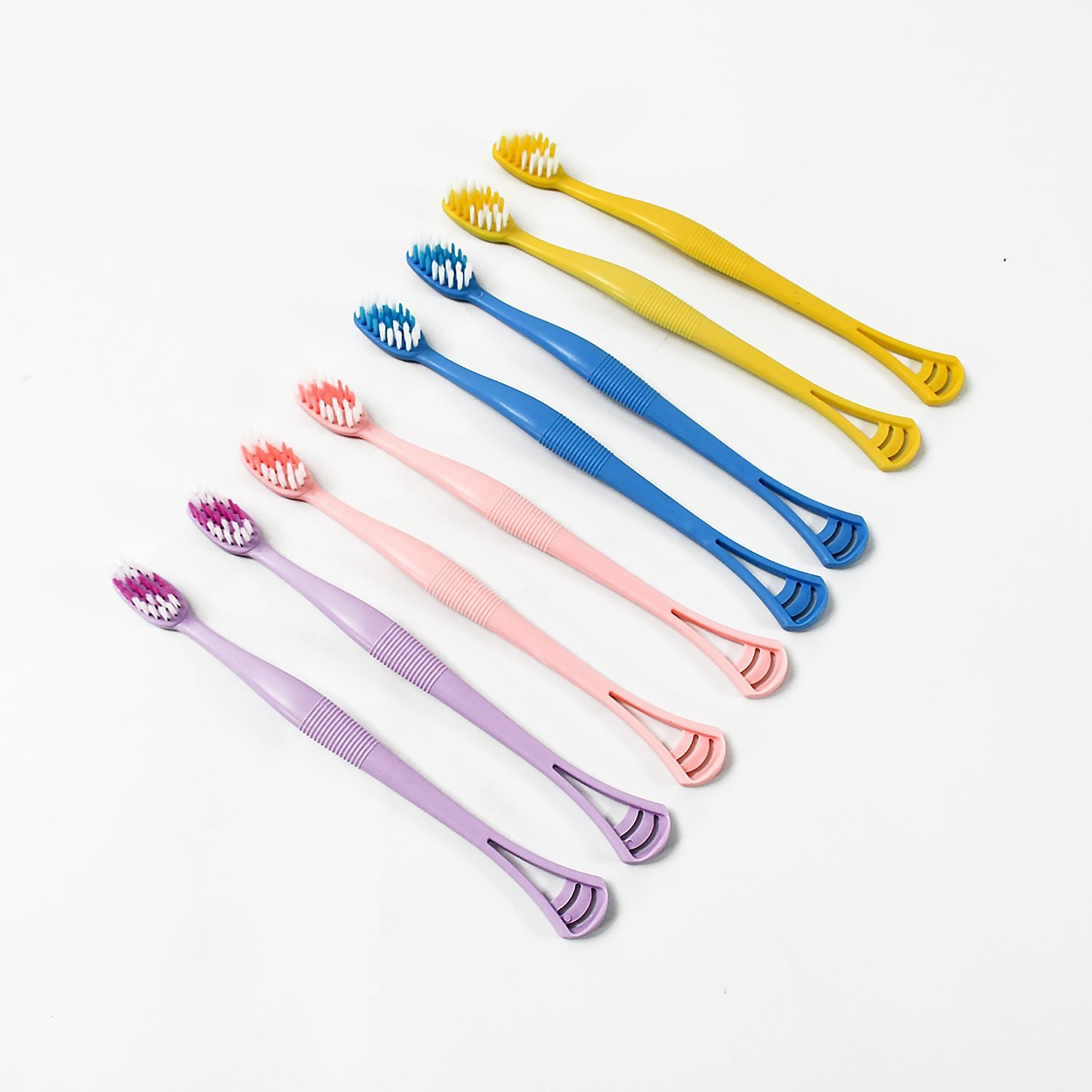 2-in-1 Toothbrush Tongue Scraper – Soft Bristles & 8 Pcs | BrushedUp