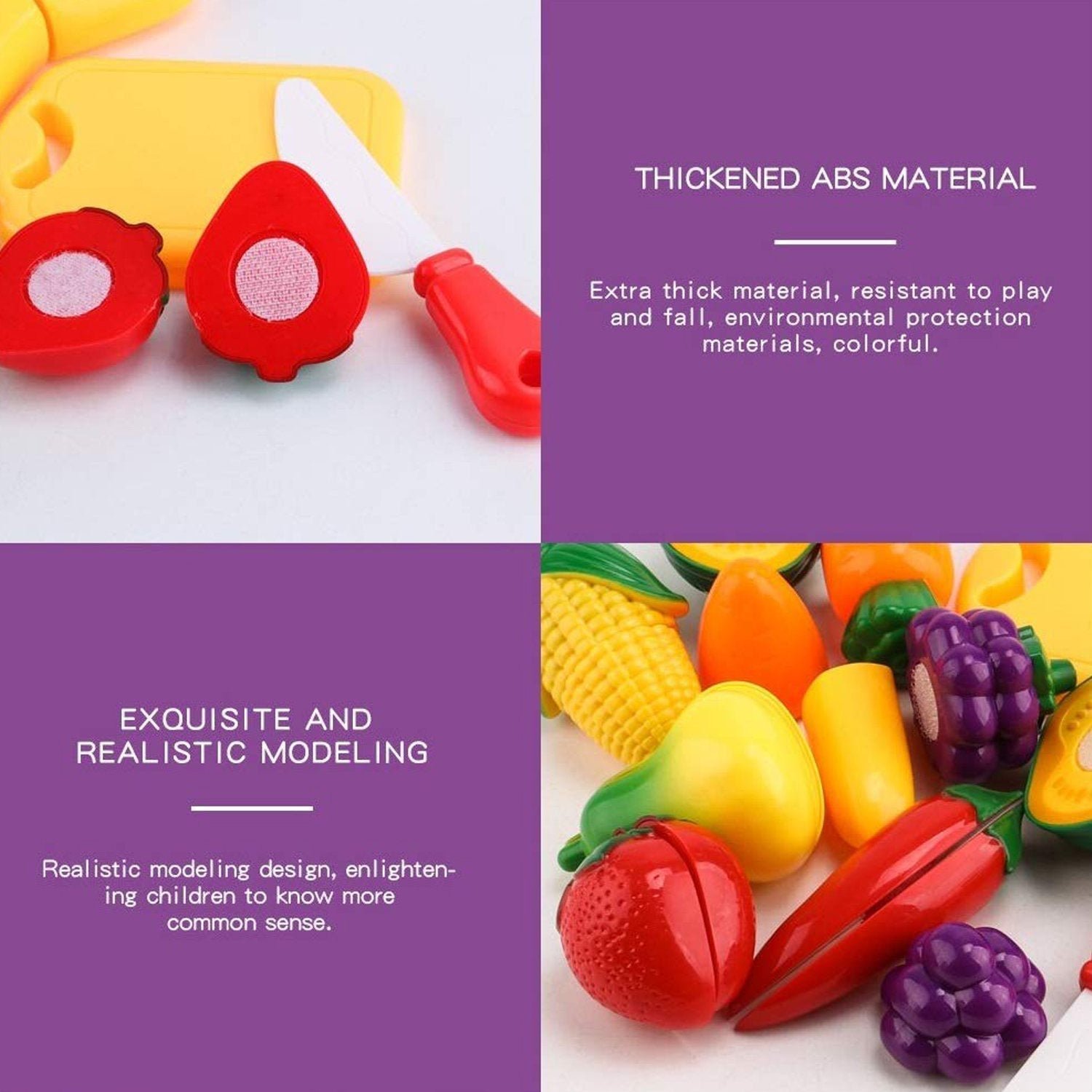 Sliceable Play Food Set – Realistic Fruits & Veggies | Gamevana