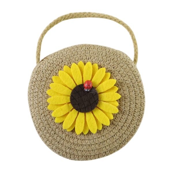 Mini Round Crossbody Purse – Trendy sunflower design for casual wear