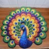 Peacock Design Anti-Slip Floor Mat – Soft Velvet Touch