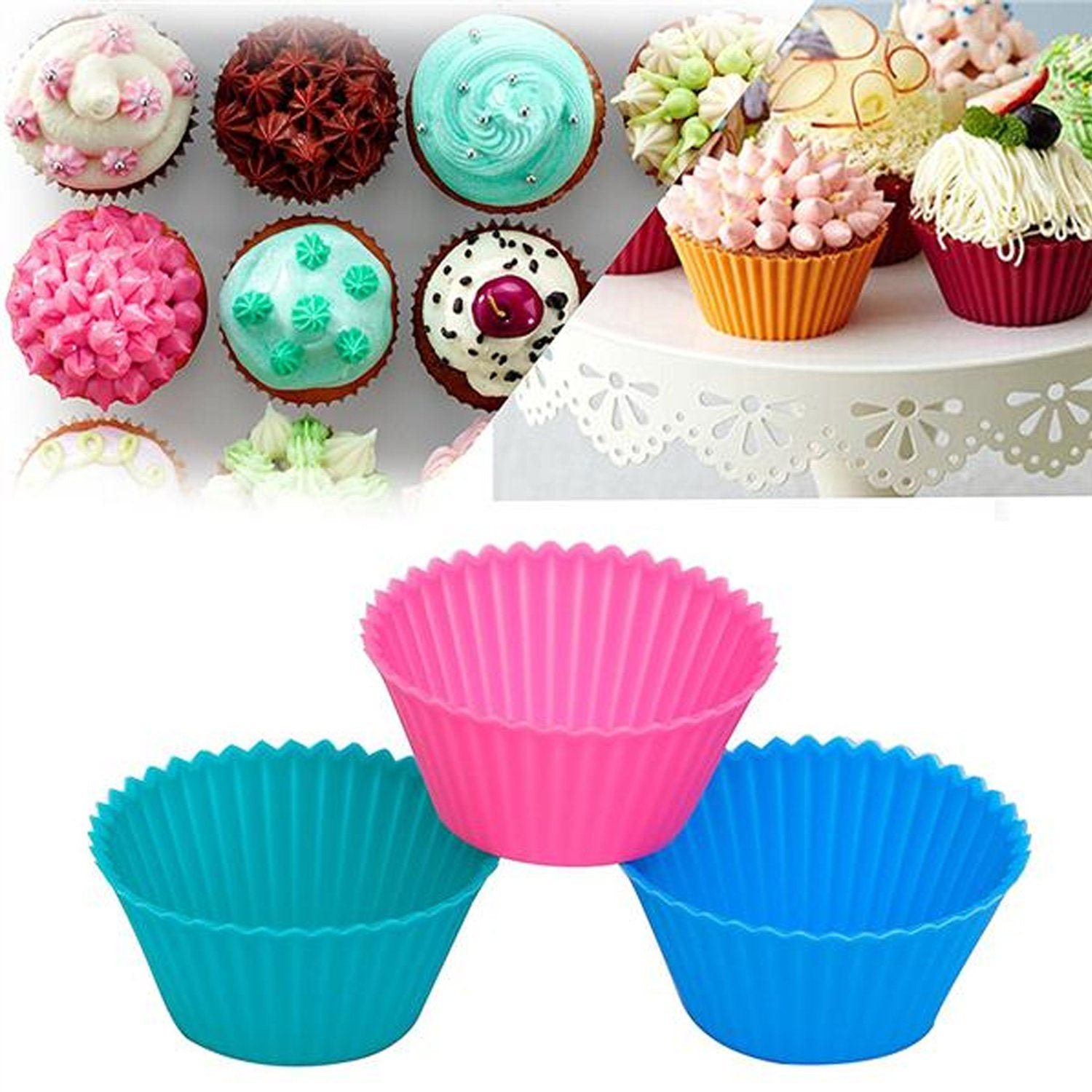 Silicone Cupcake Mold Set – 6 Food-Grade Flexible | Bake & Dwell