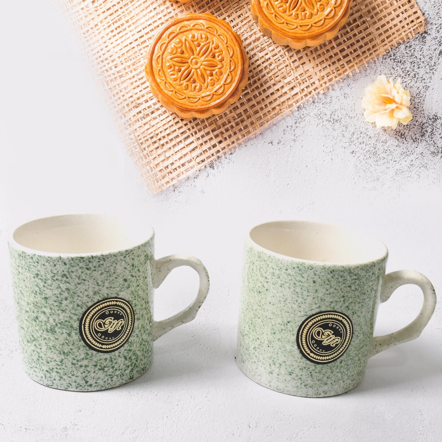 Ceramic Tea/Coffee Cup Set – 3-Piece with Platter | TableNest