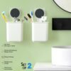 Wall Mounted Bathroom Organizer Cups for Space Saving and Decluttering