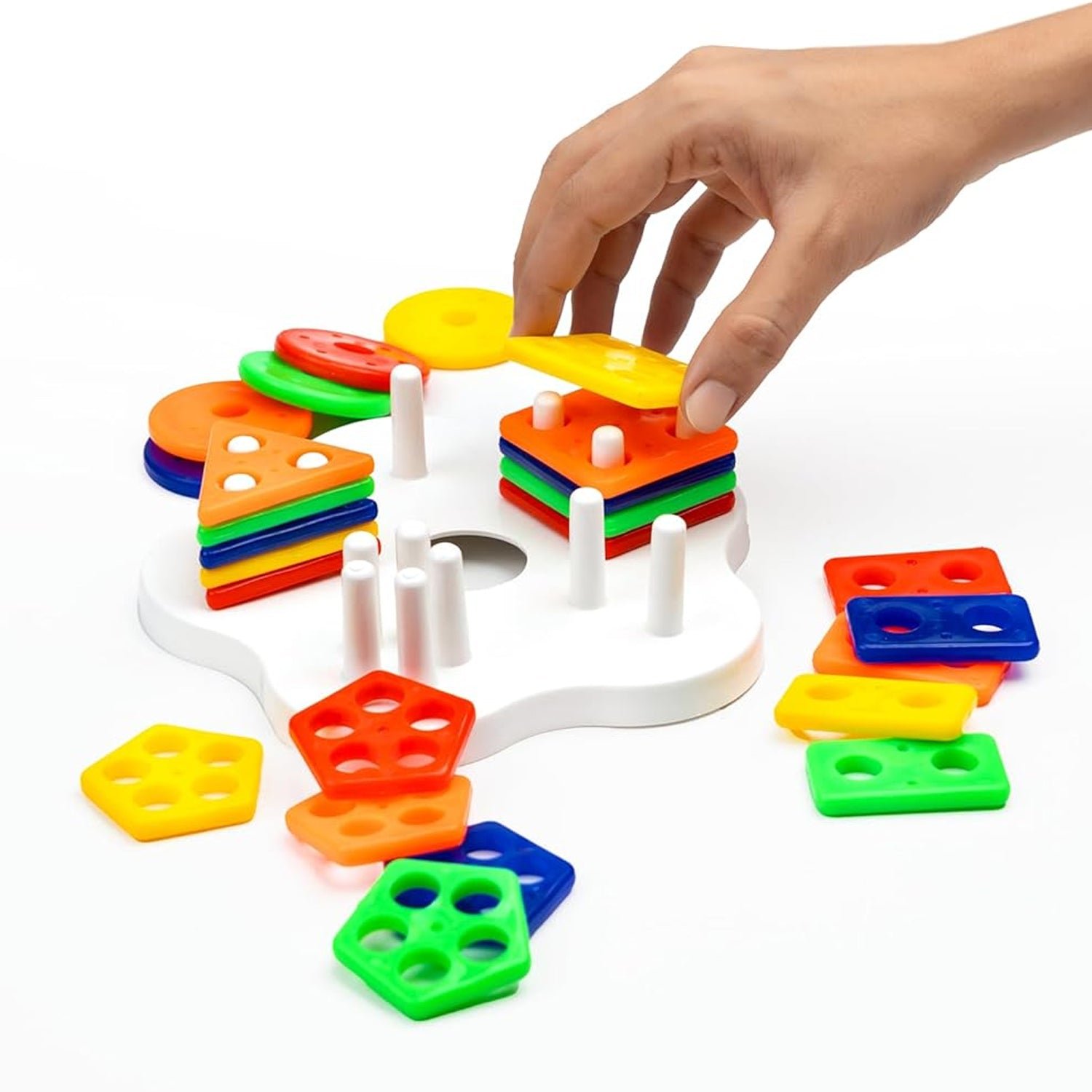 Geometric Stacking Sorter Toy – Toddler Shape Learning & Skills