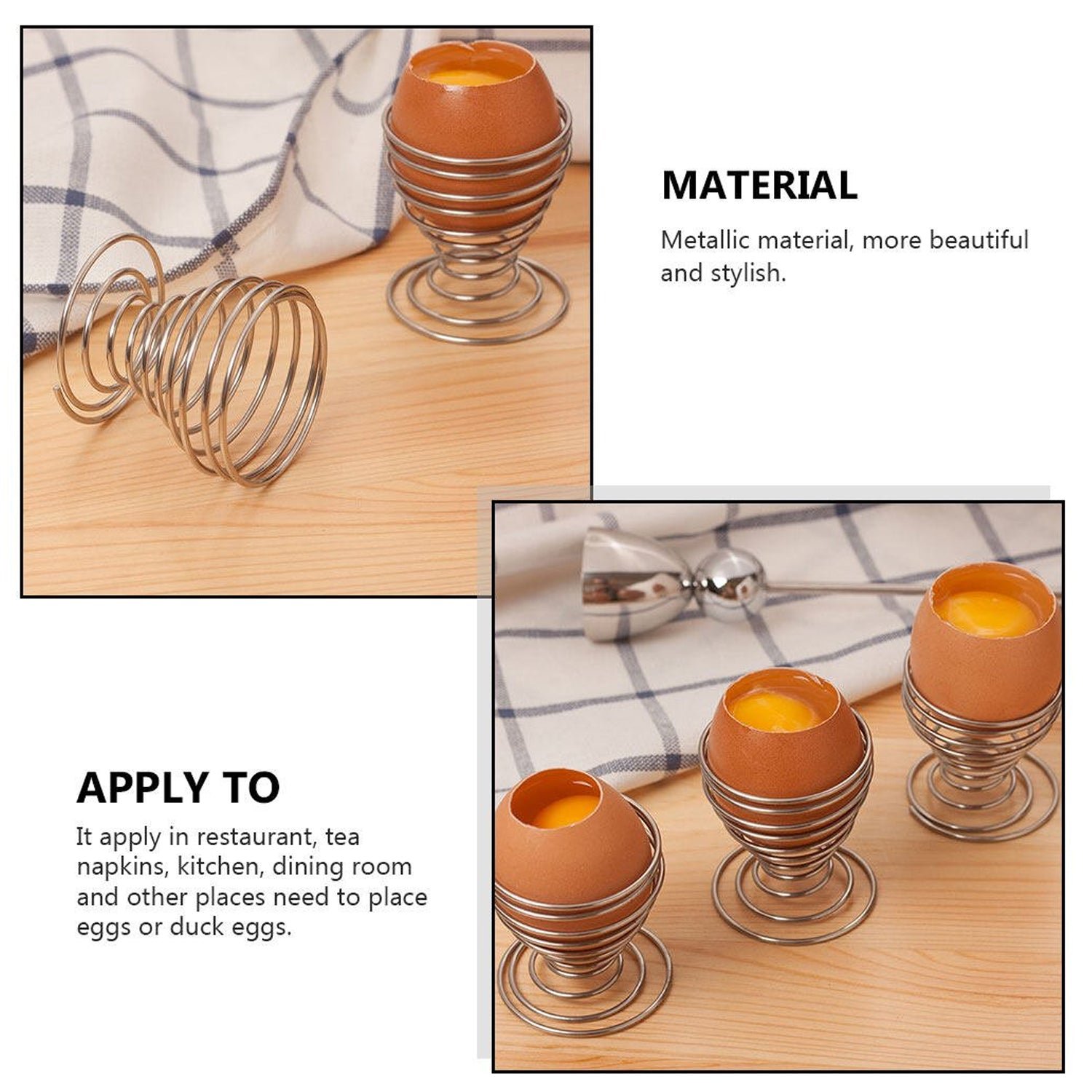 Stainless Steel Egg Cup Holder – Durable Spiral Spring Design