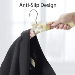 Padded Floral Clothes Hanger – Satin-Cushioned, Non-Slip Support