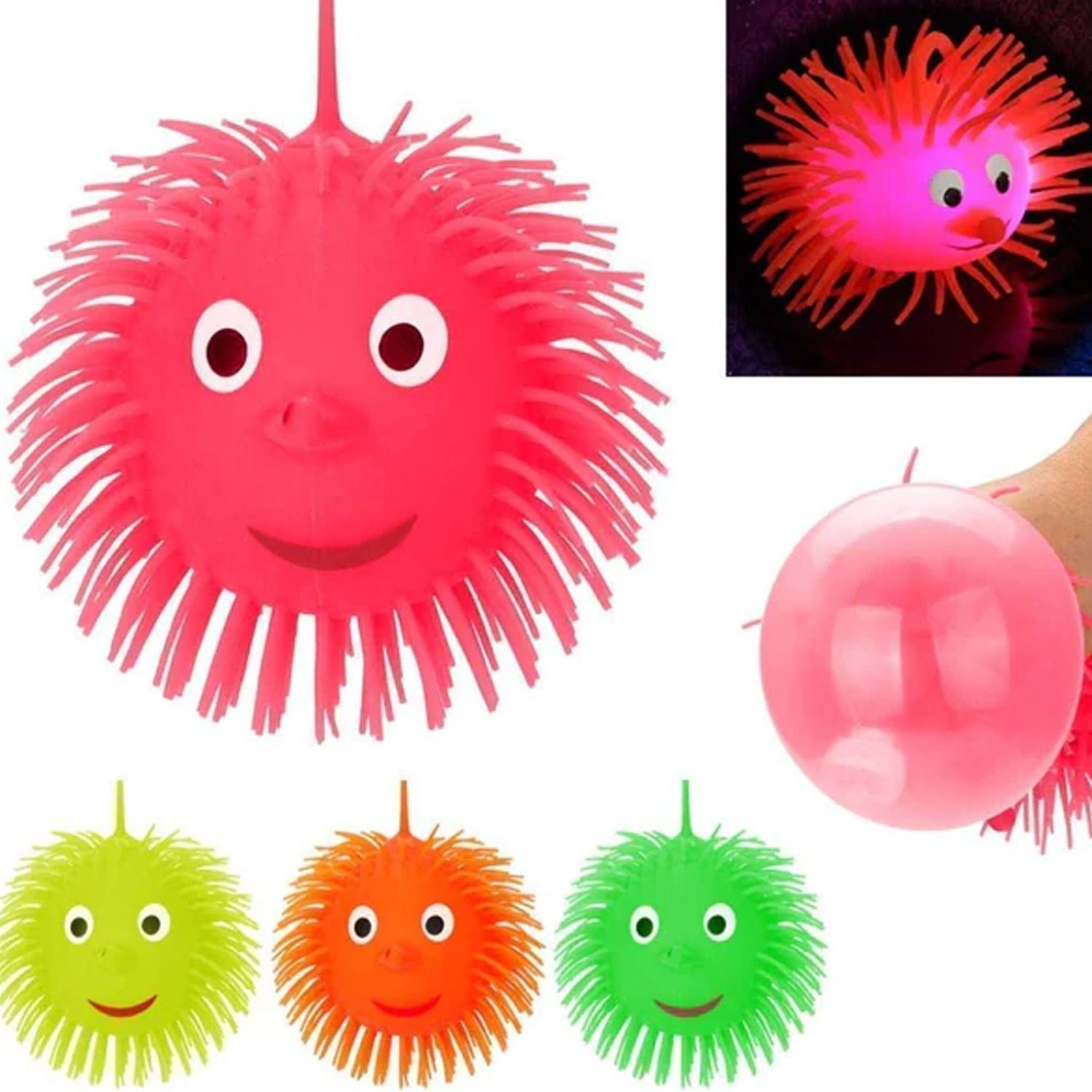 LED Spiky Puffer Ball – Soft Light-Up Stress Relief Toy