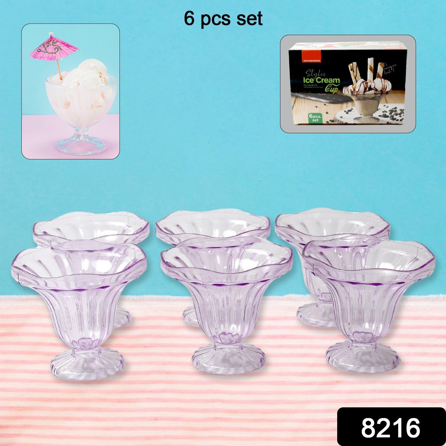 Plastic Ice Cream Bowls – Tulip Design, Set of 6 | Serve Stellar