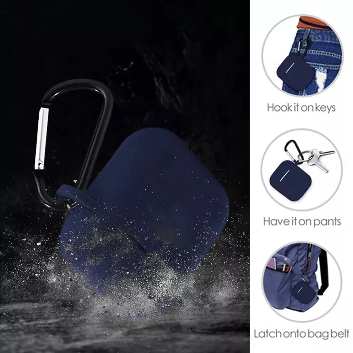 Wireless Earbuds Case – Shockproof Silicone Cover with Keychain | PHOBIA