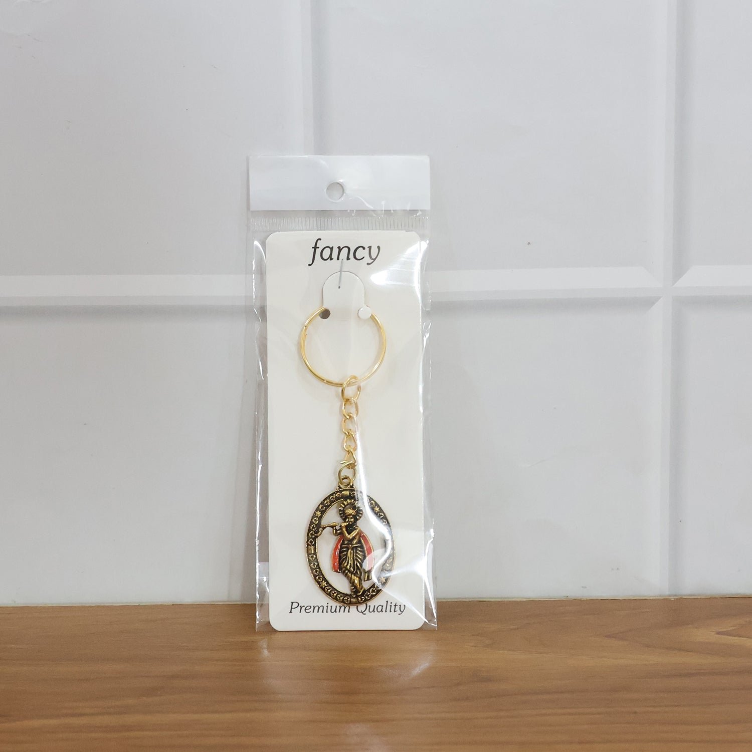 Lord Krishna Metal Keychain – Traditional Spiritual Accessory