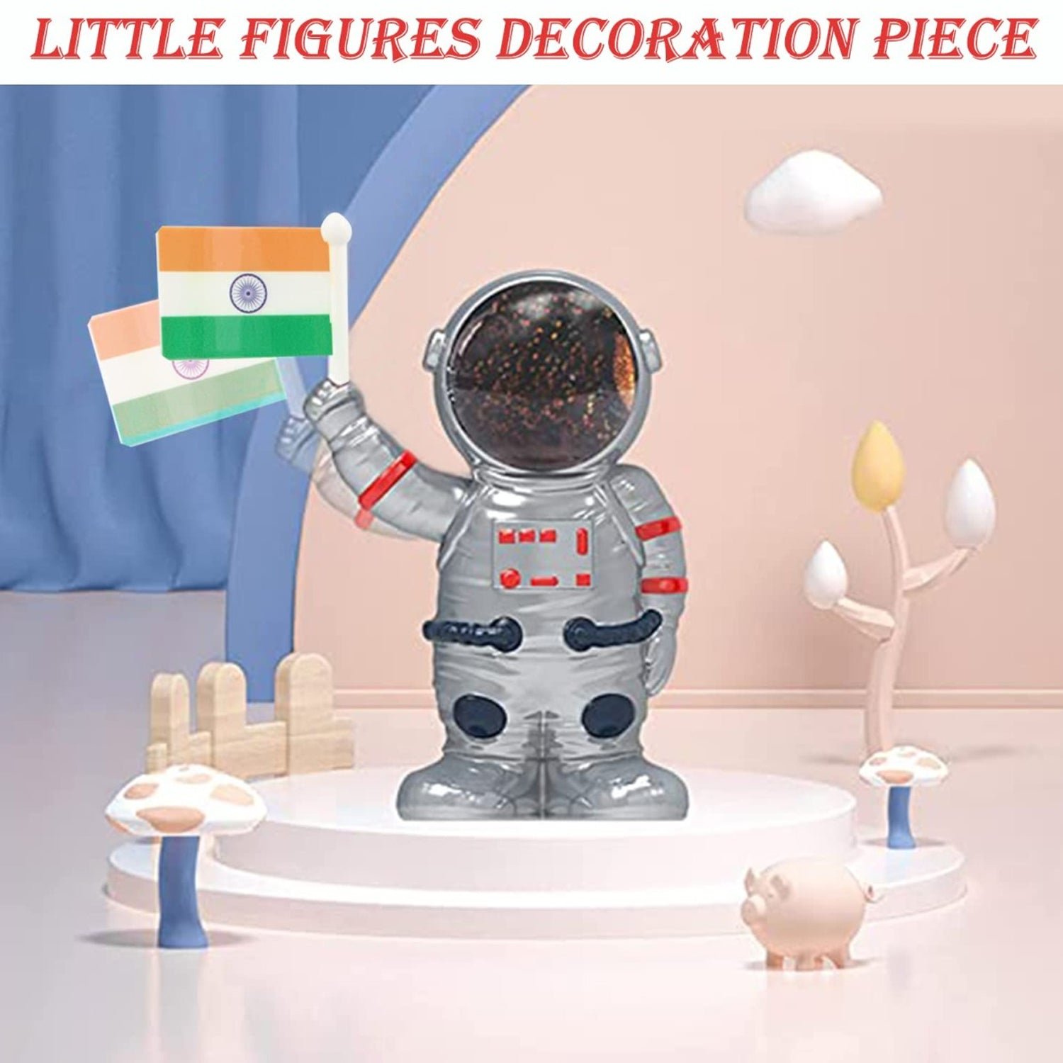 Solar Power Astronaut Ornament – Indian Flag Car Dashboard Décor