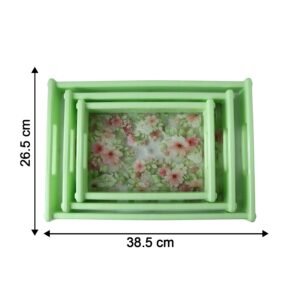 Serving Tray Set – Elegant Floral Design with Side Handles
