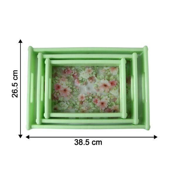 Serving Tray Set – Elegant Floral Design with Side Handles
