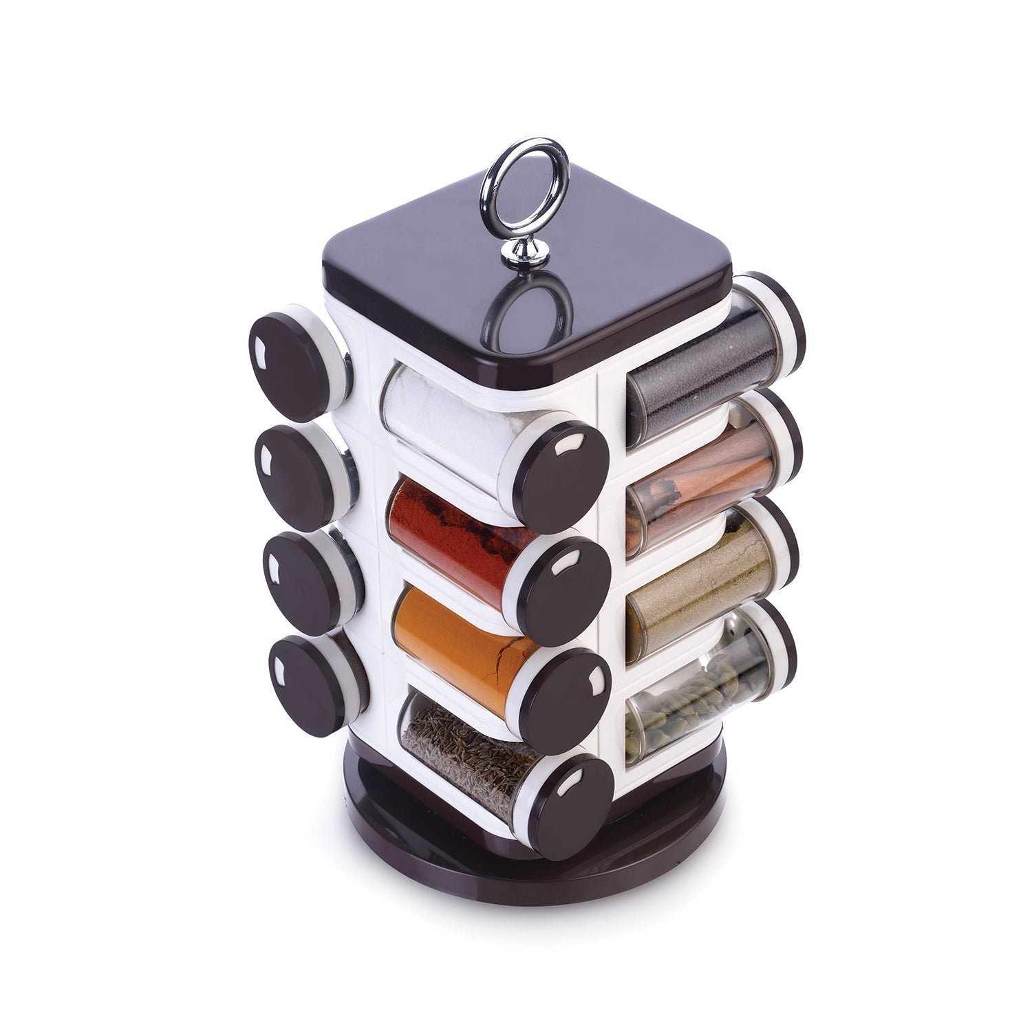 Revolving Spice Rack – 16 PC Plastic Jars, 100ml Each | Ganesh