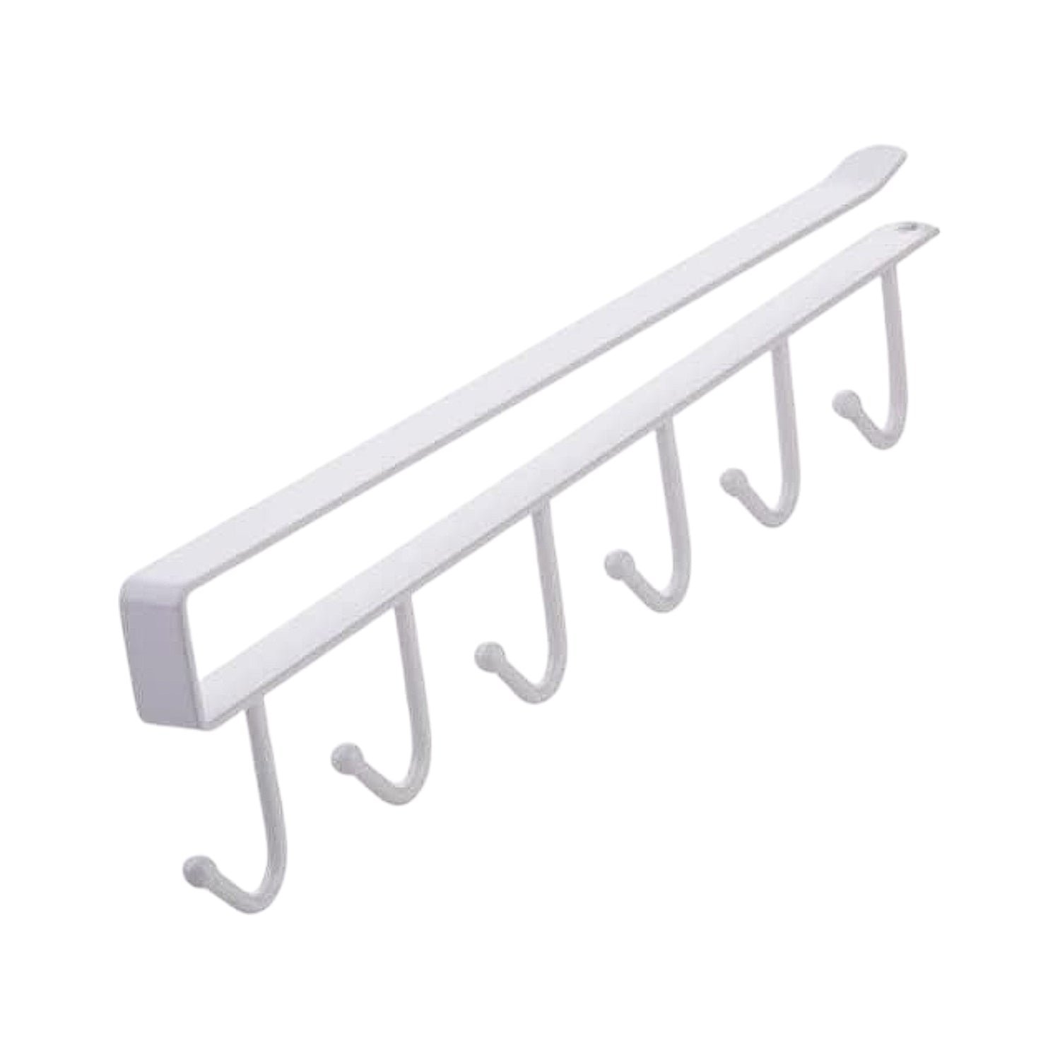 Metal Under-Shelf Storage Rack – 6 Hooks for Easy Organization