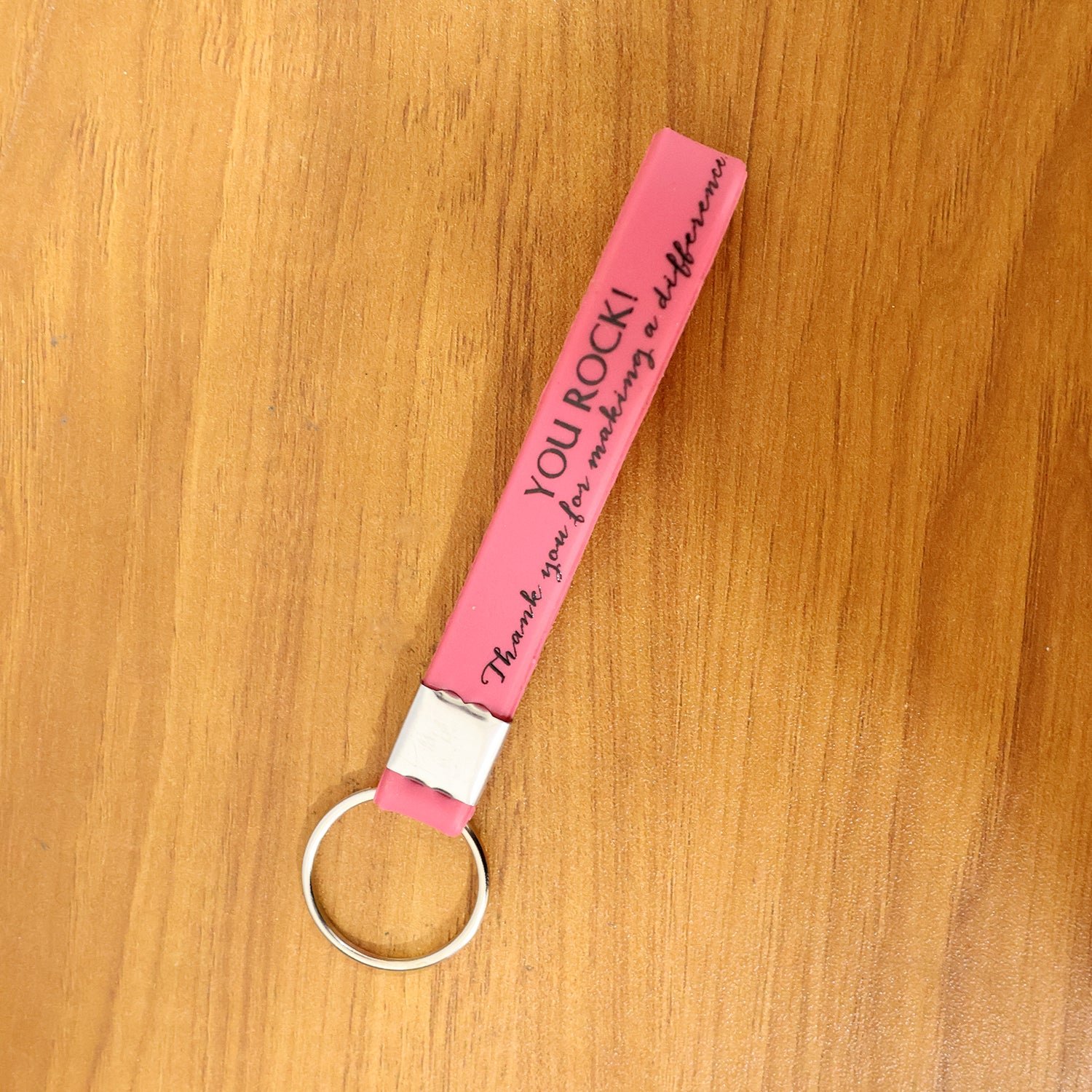 Silicone Wrist Strap Keychain – Motivational & Durable Design