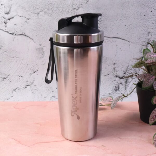 Stainless Steel Gym Shaker Bottle – 1000ml Leak-Resistant Flip Lid