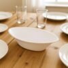 Marin Oval Serving Bowl – Deep, Elegant White Plastic Bowl