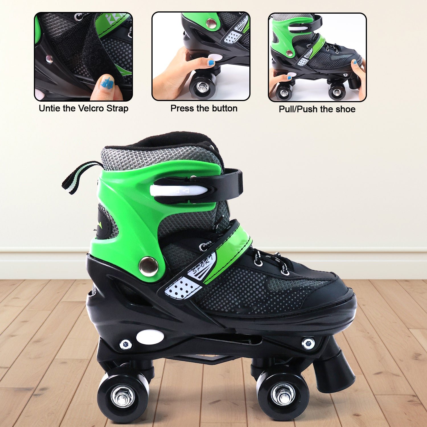 Kids Adjustable Quad Roller Skates – Comfortable & Durable