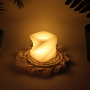 LED Flameless Decorative Candle Set – 12 Square Tealight Lamps